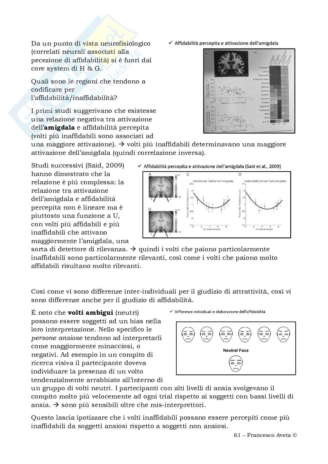 Riassunto completo Basi funzionali e cognitive dell'intersoggettività Pag. 61