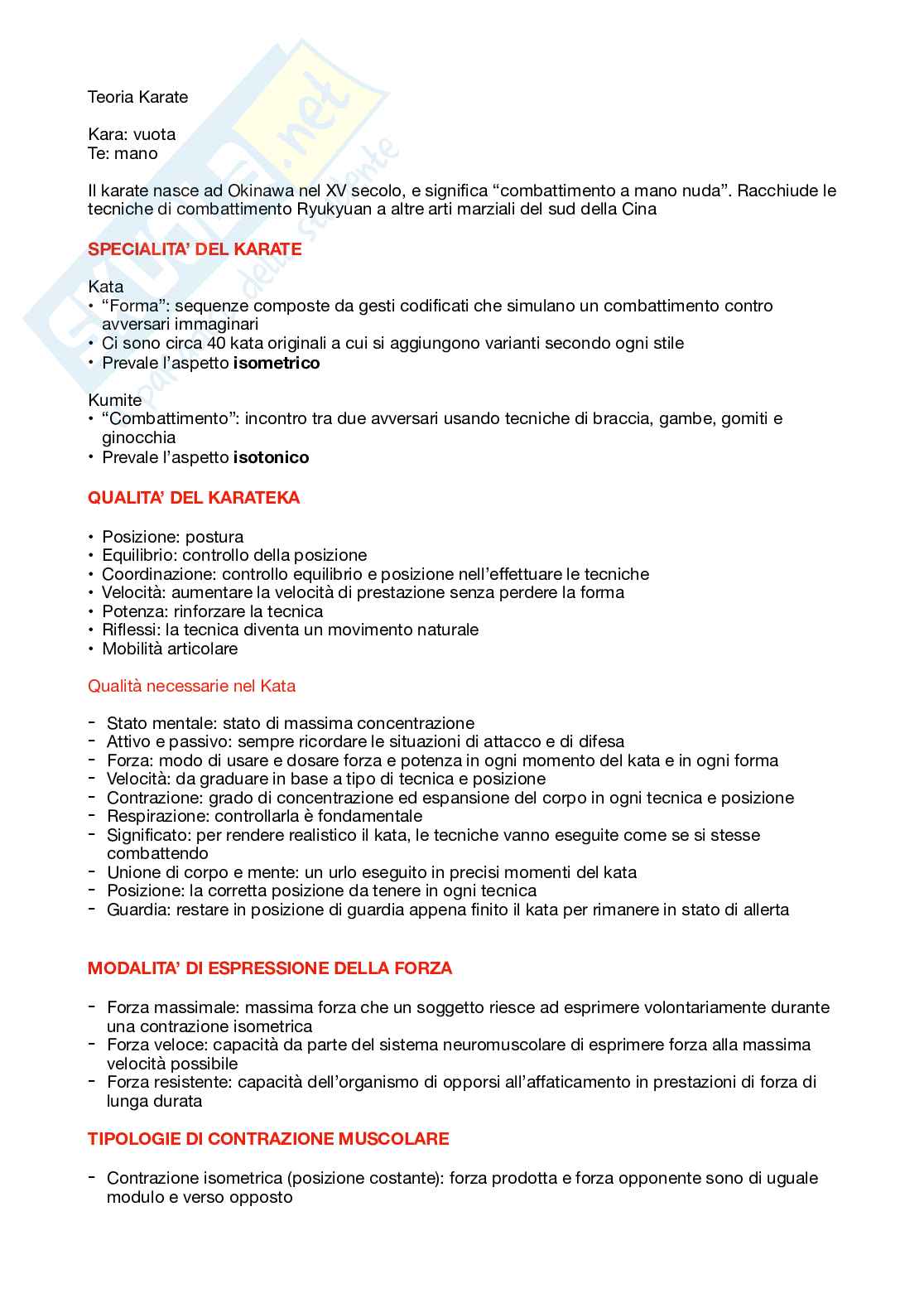 Appunti teoria Karate Pag. 1