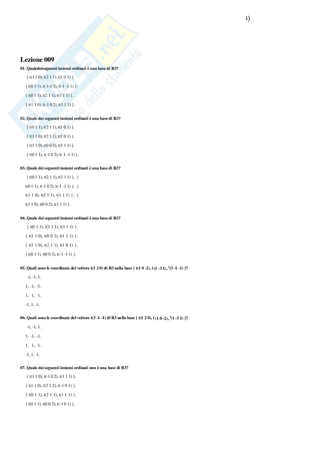 Geometria – Raccolta completa risposte (Fuori Paniere aperte e chiuse + Paniere ufficiale chiuse) – A.A. 2025/2026 Pag. 11
