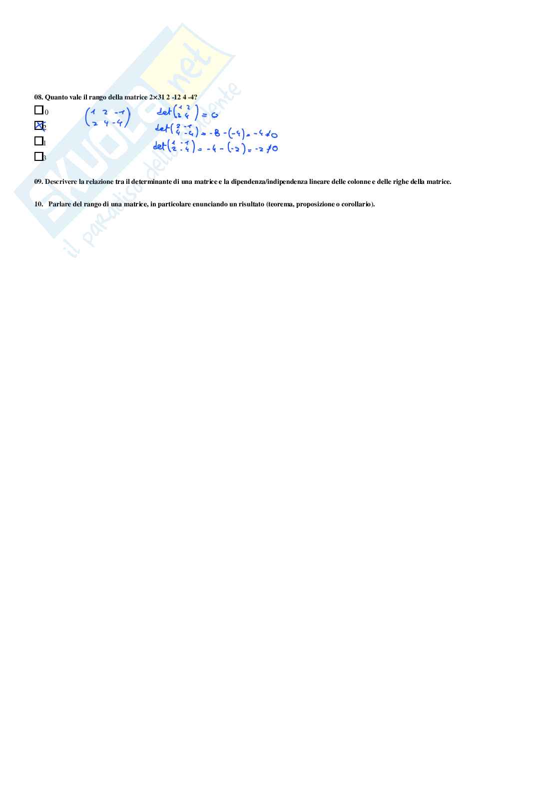 Geometria – Raccolta completa risposte (Fuori Paniere aperte e chiuse + Paniere ufficiale chiuse) – A.A. 2025/2026 Pag. 31