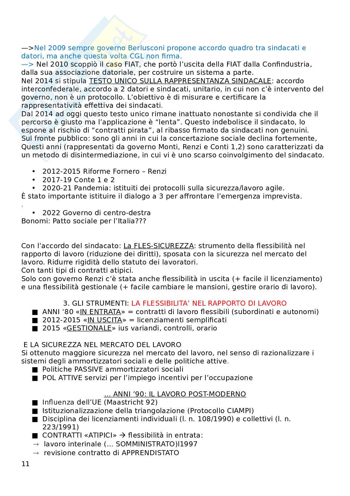 Diritto del lavoro Pag. 11