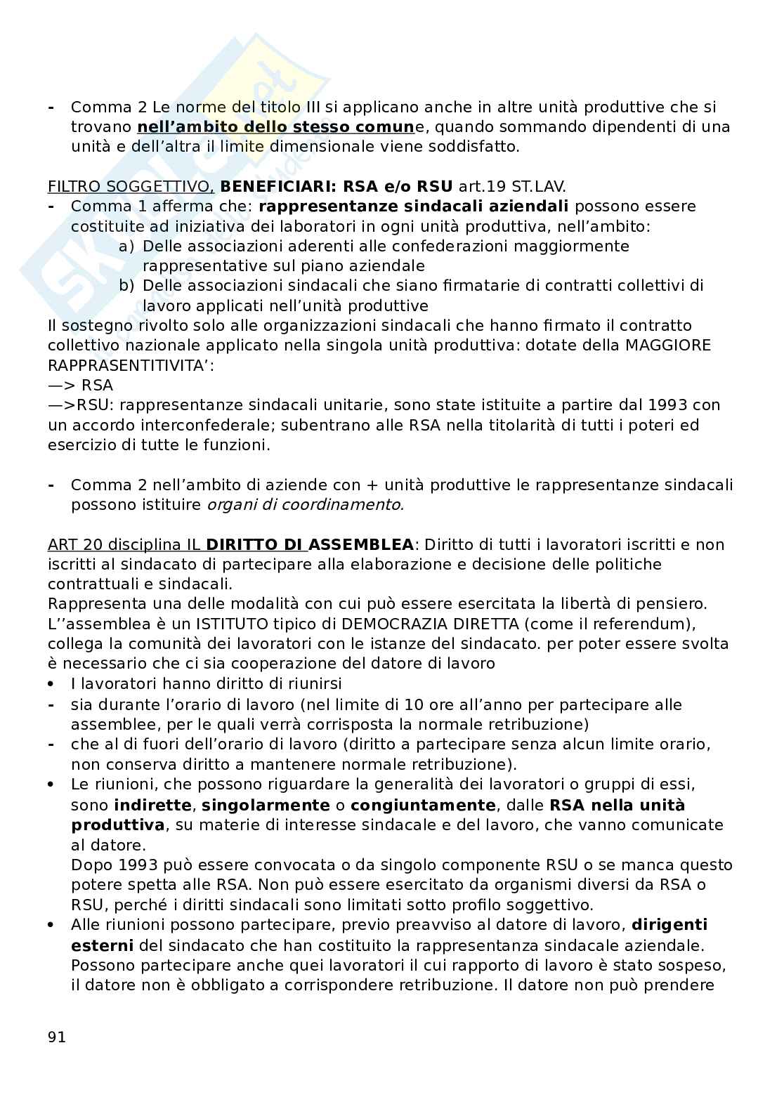 Diritto del lavoro Pag. 91