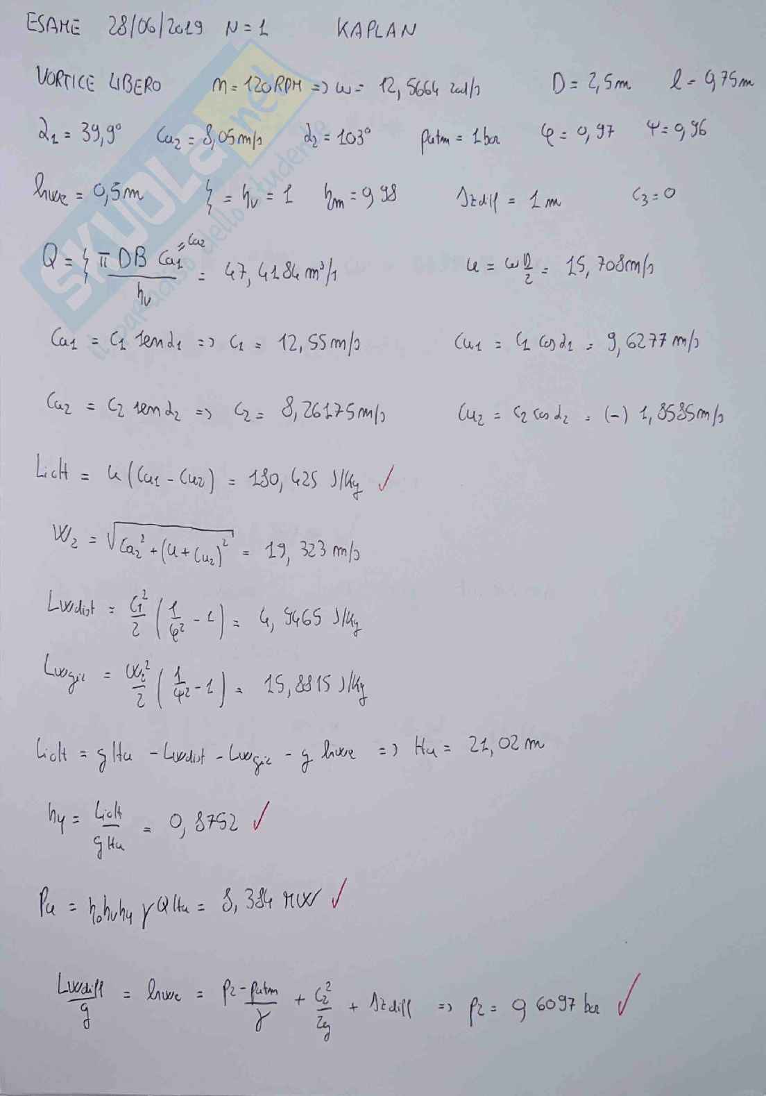 Esercizi Sistemi energetici e macchine a fluido I sulle turbine idrauliche Pag. 26