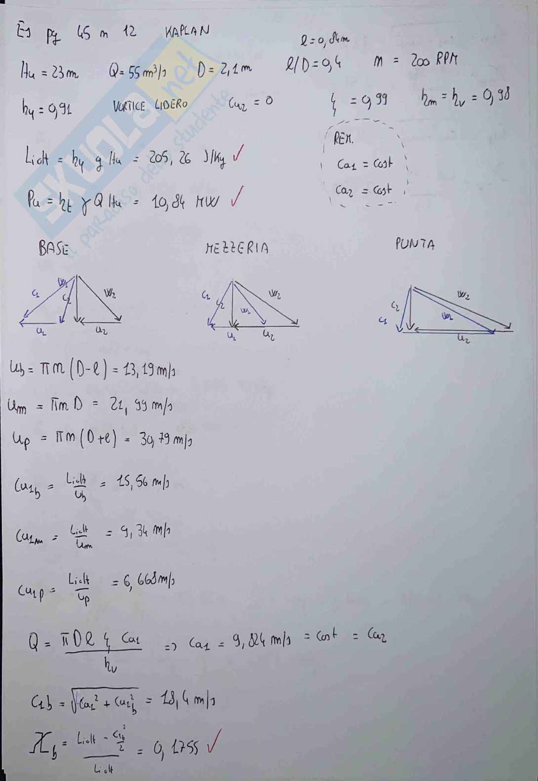 Esercizi Sistemi energetici e macchine a fluido I sulle turbine idrauliche Pag. 6