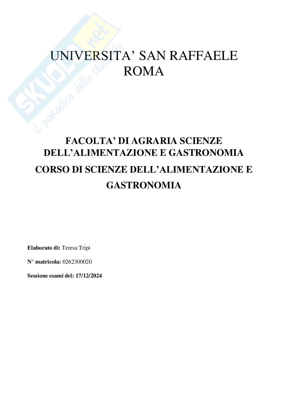 Elaborato completo Gastronomia 1 (Pronto all'uso) Pag. 1