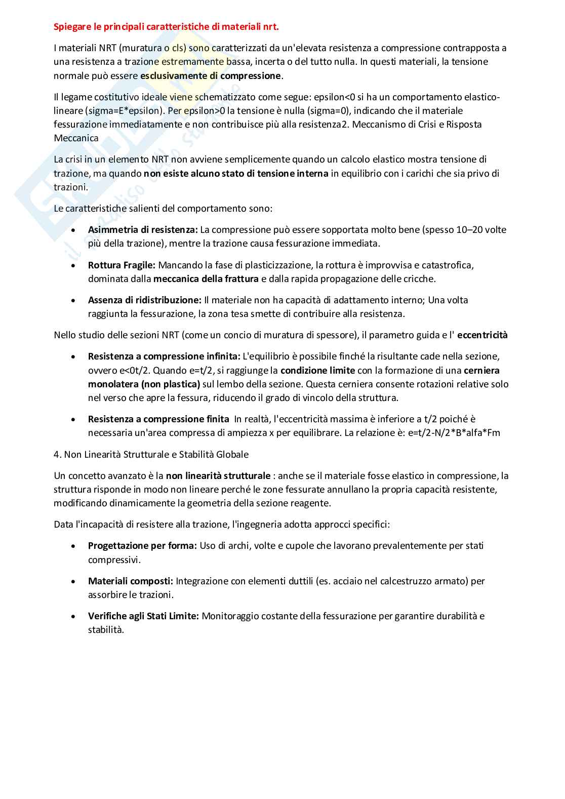 Paniere risposte aperte Teoria delle strutture Pag. 2