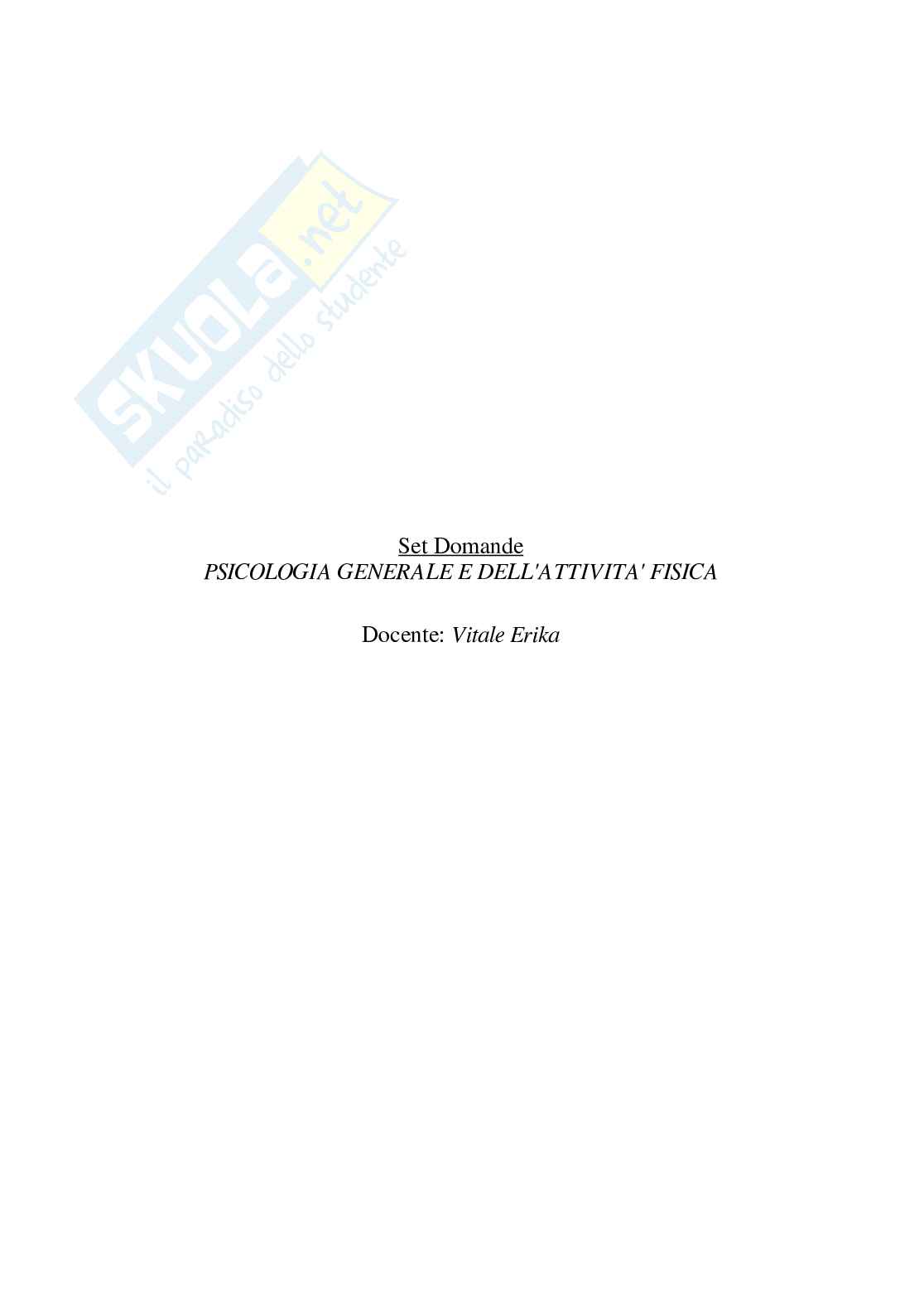 Paniere Psicologia generale e dell'attività fisica - Risposte multiple corrette Pag. 2