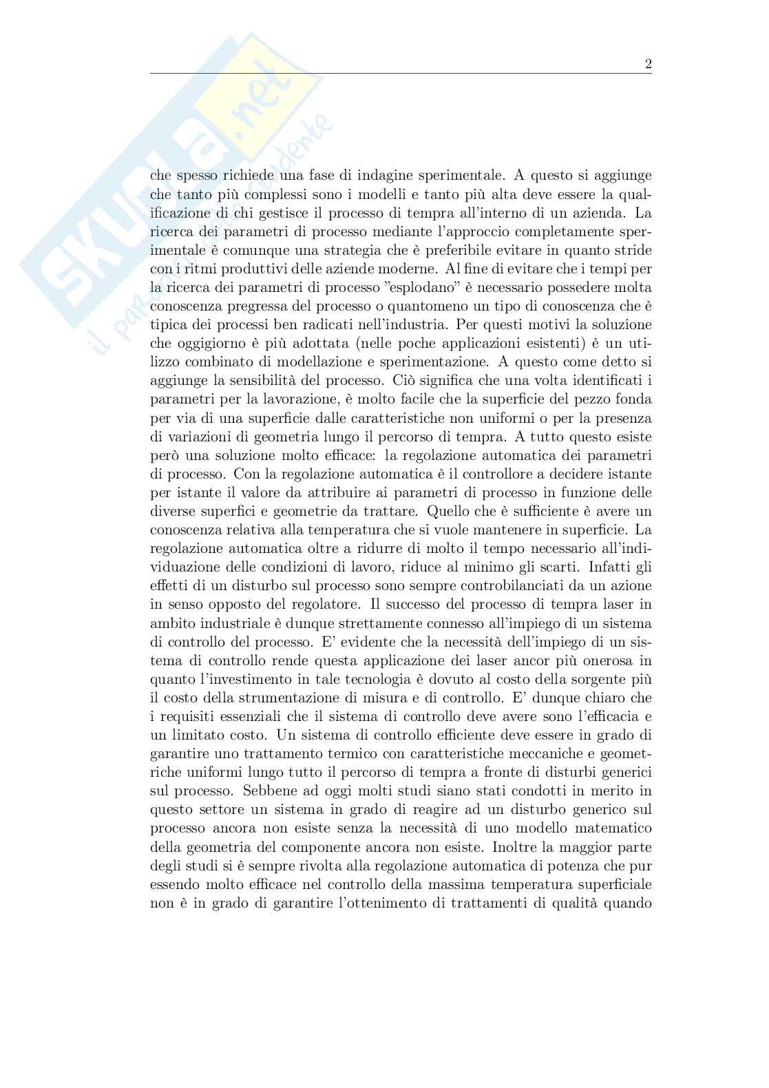 Controllo automatico del processo di tempra laser attraverso misure di temperatura a scansione Pag. 6
