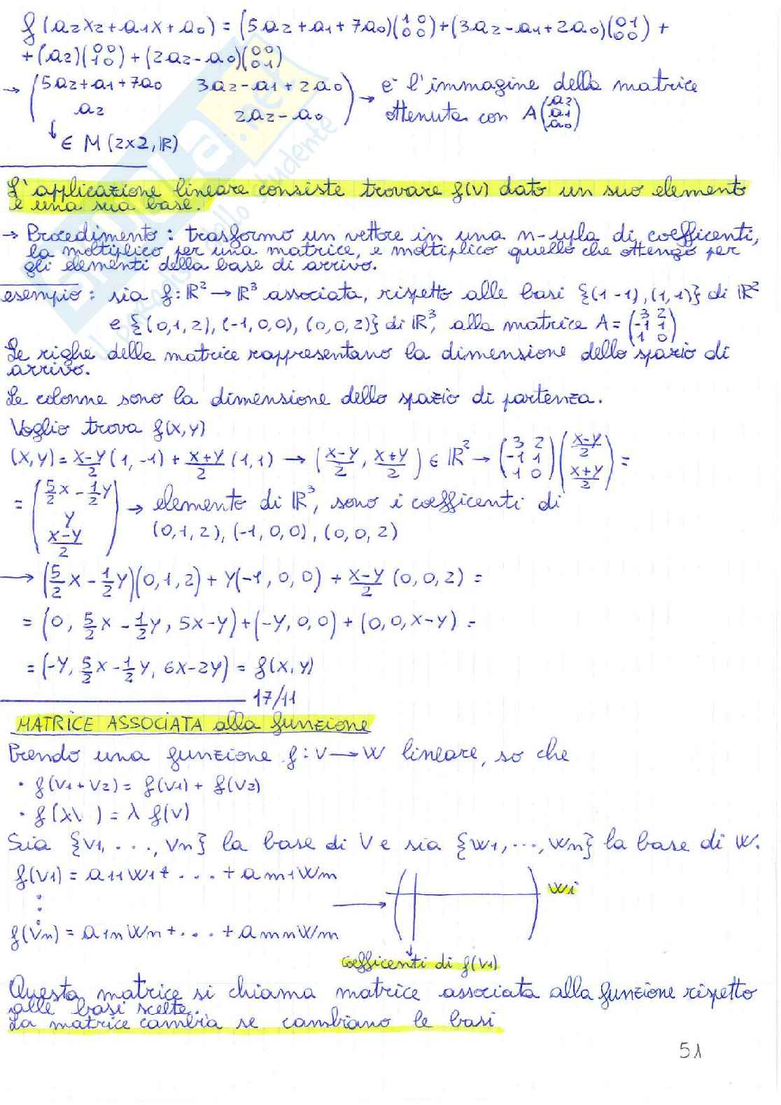 Appunti del corso completo di Algebra e geometria lineare Pag. 51