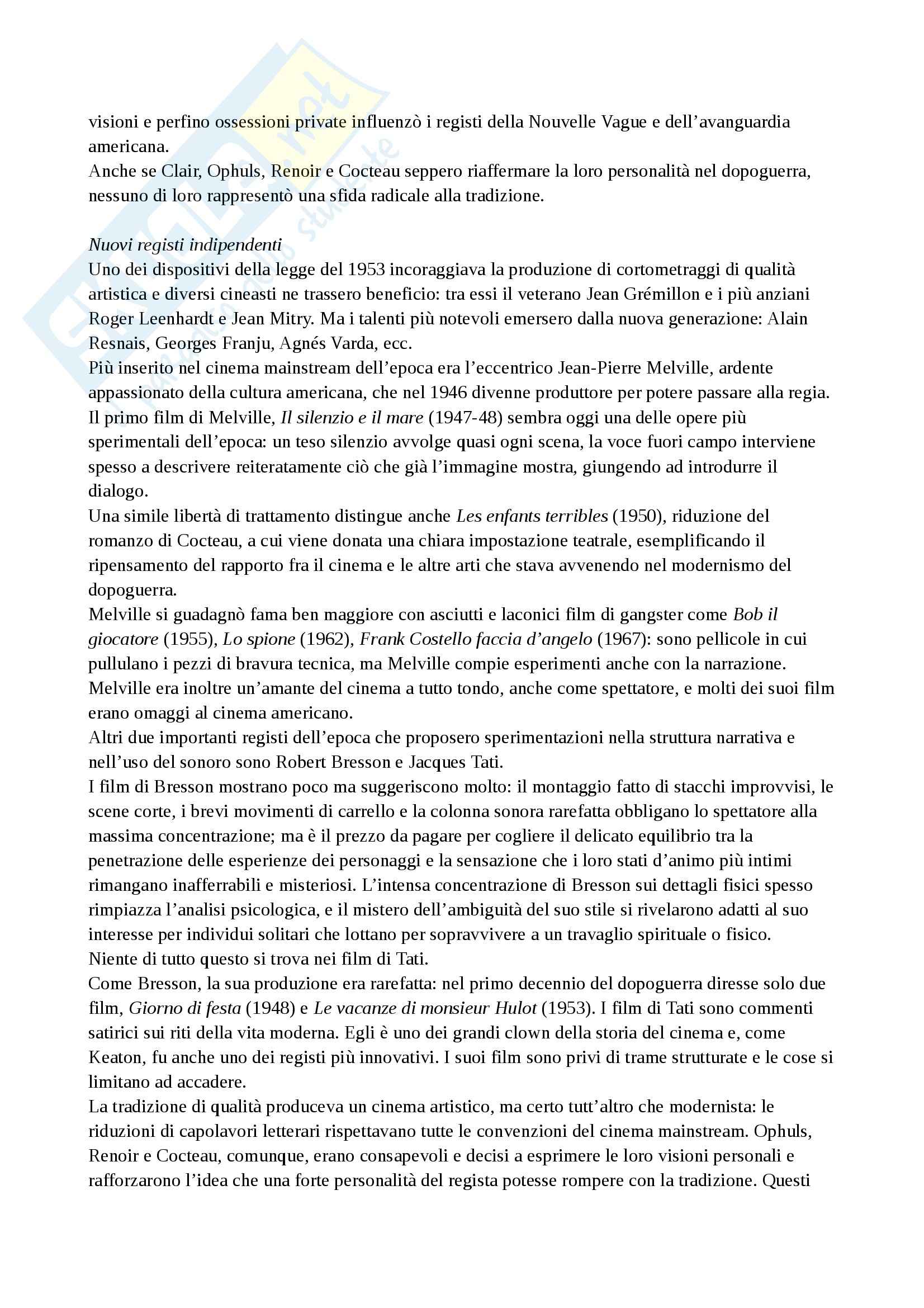 Riassunto esame Cinema, prof. Mosconi, libro consigliato Storia del cinema e dei film, Brodwell, Thompson Pag. 111