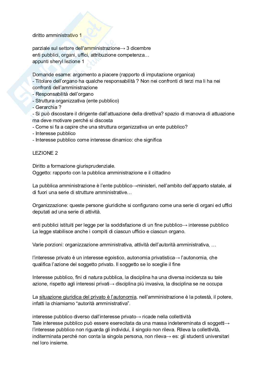 Diritto amministrativo 1 Pag. 1