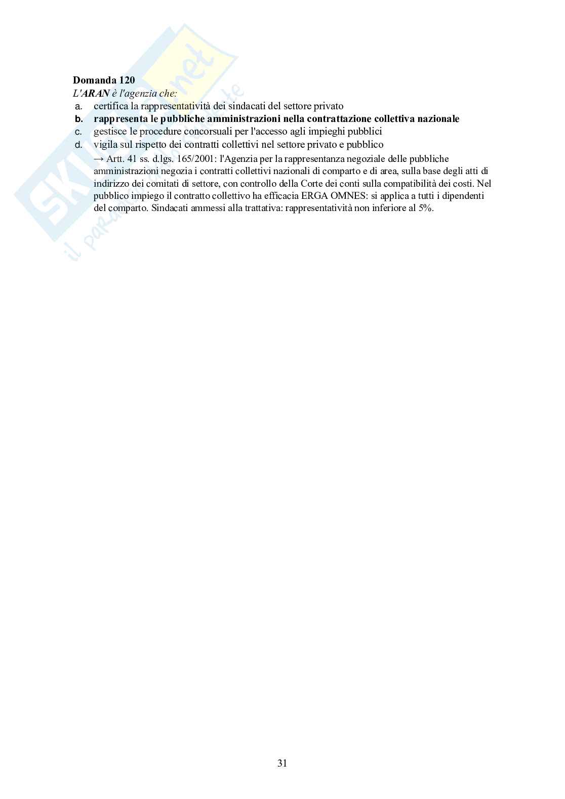 Diritto del lavoro – 120 crocette commentate (contratti, licenziamenti, sindacato) Pag. 31