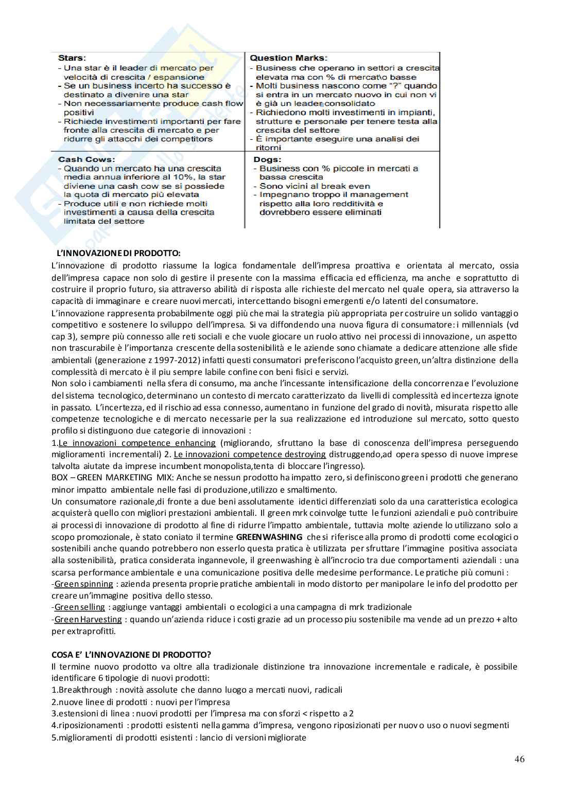 Riassunto esame marketing, Prof. Savelli Elisabetta, libro consigliato Marketing e creazione del valore, Ferrero Pag. 46