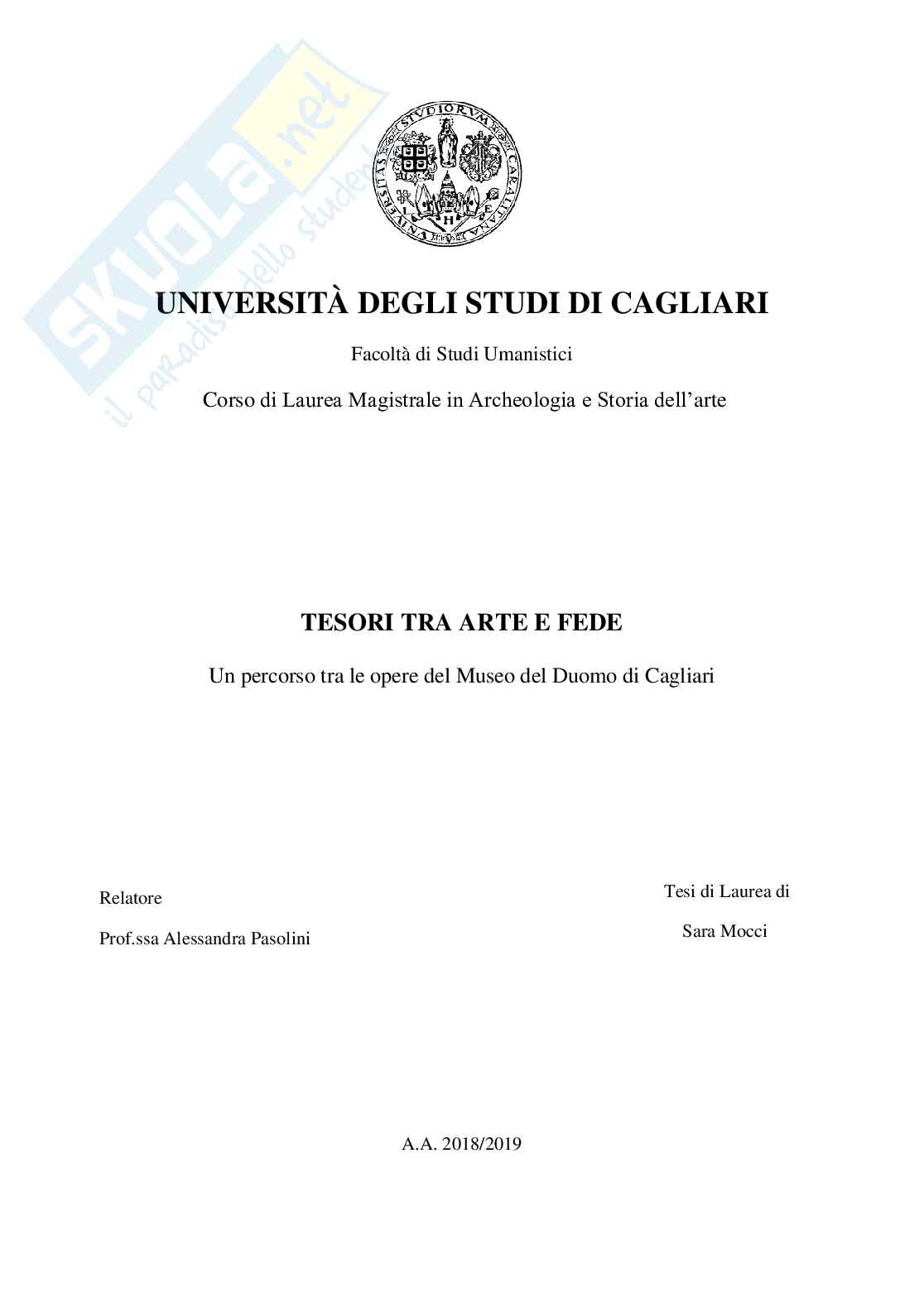 Tesori tra arte e fede. Un percorso tra le opere del museo del Duomo di Cagliari  Pag. 1