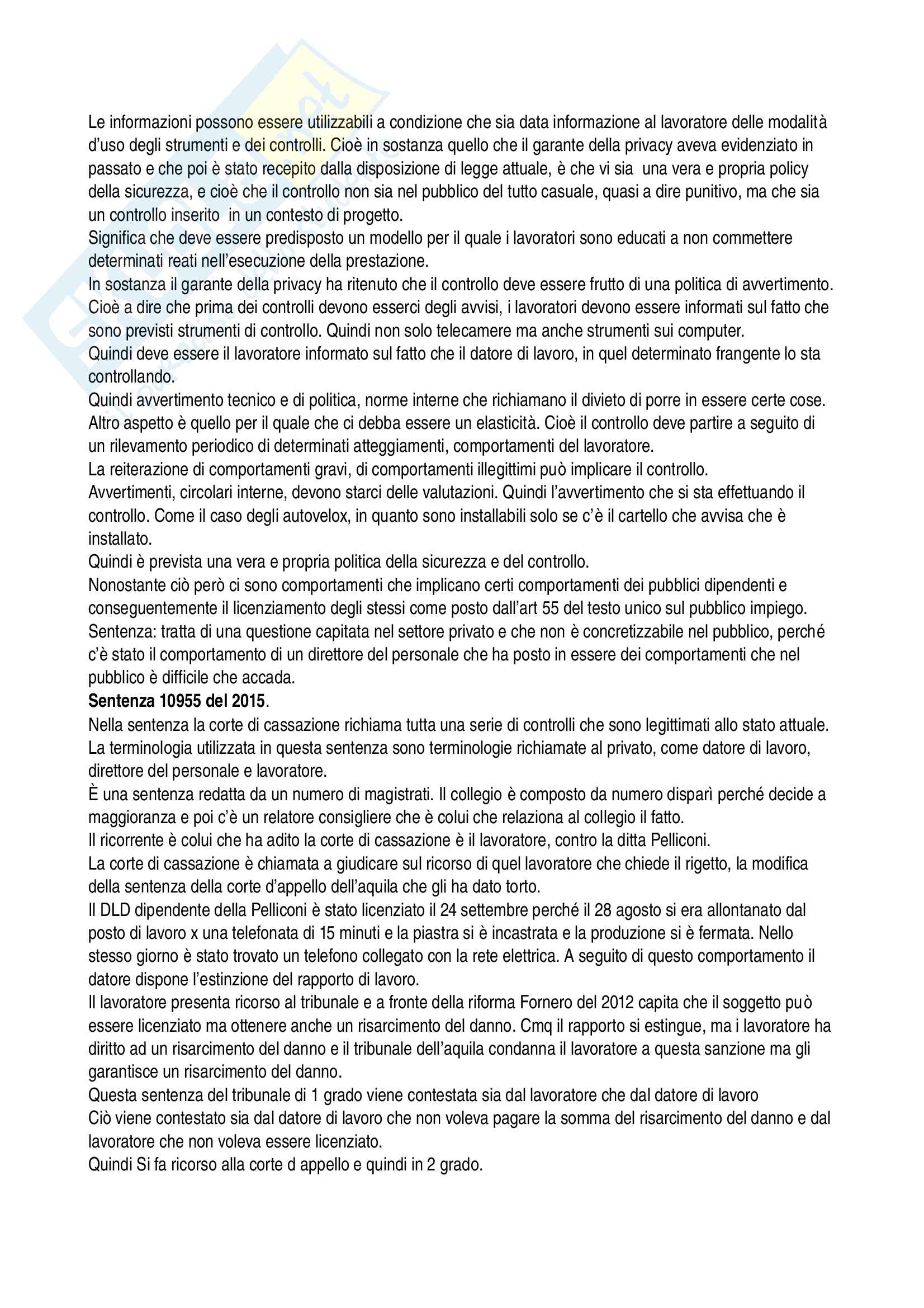 Riassunto diritto del pubblico impiego Pag. 46