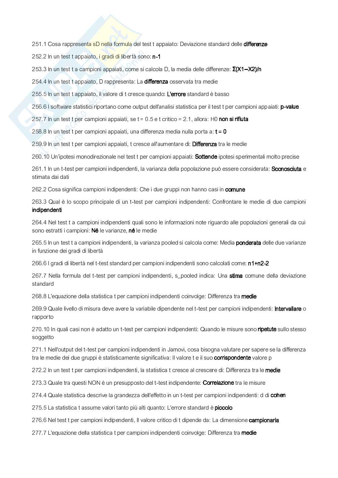 Paniere completo Psicometria di base - Nuovo ordinamento - L24 Pag. 11