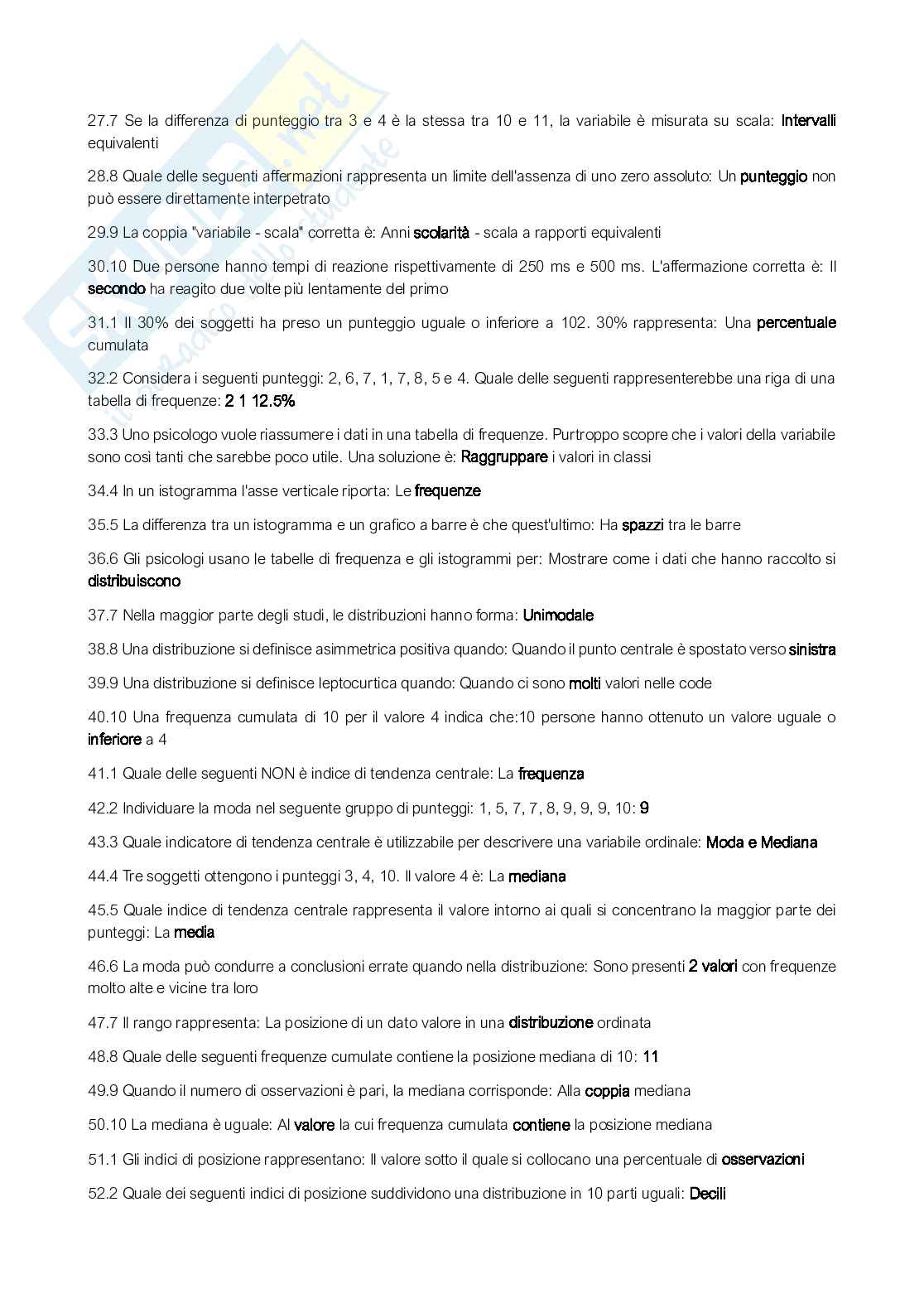 Paniere completo Psicometria di base - Nuovo ordinamento - L24 Pag. 2