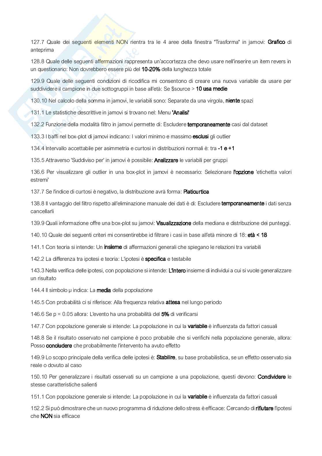 Paniere completo Psicometria di base - Nuovo ordinamento - L24 Pag. 6