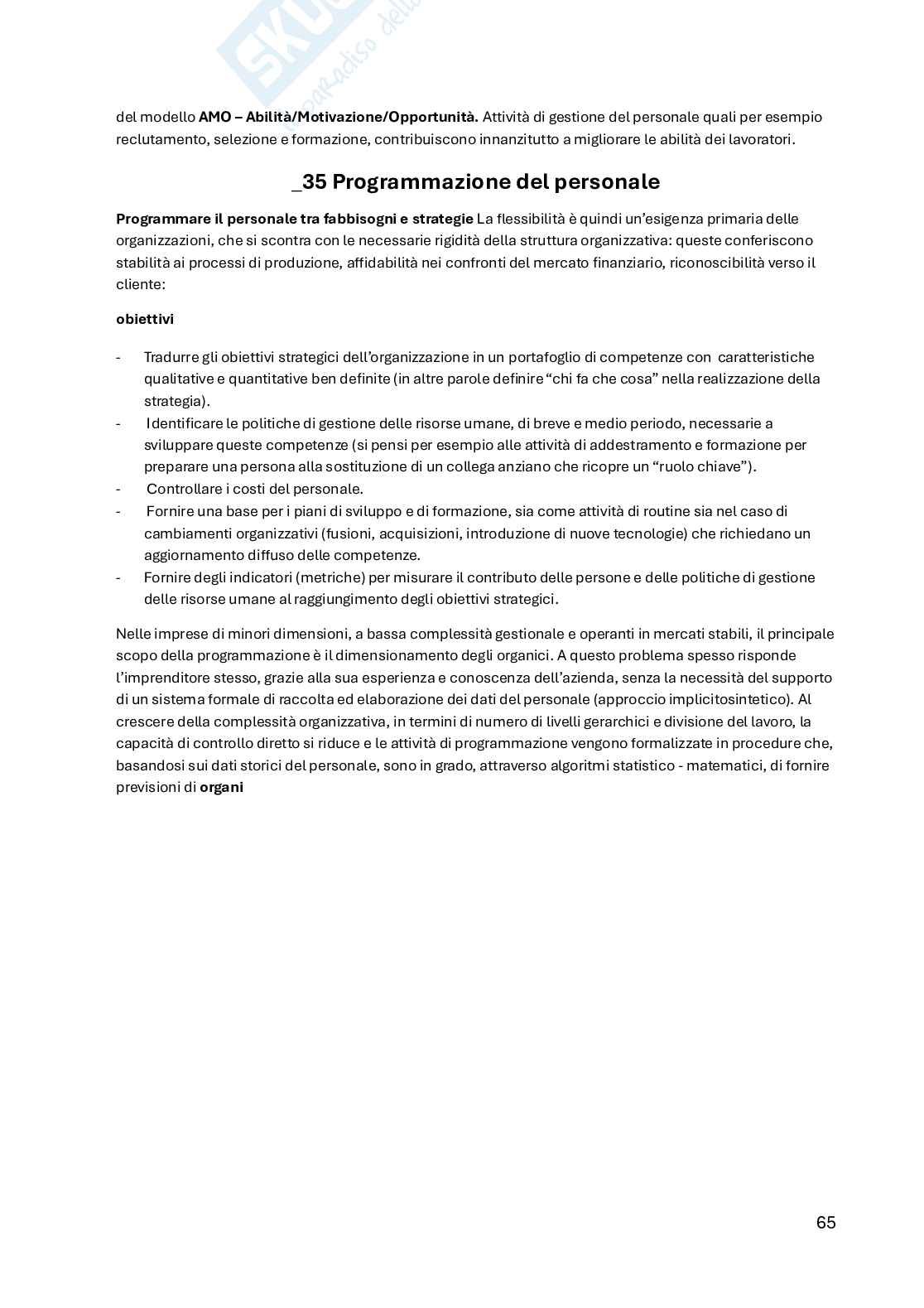 Organizzazione aziendale   Pag. 66