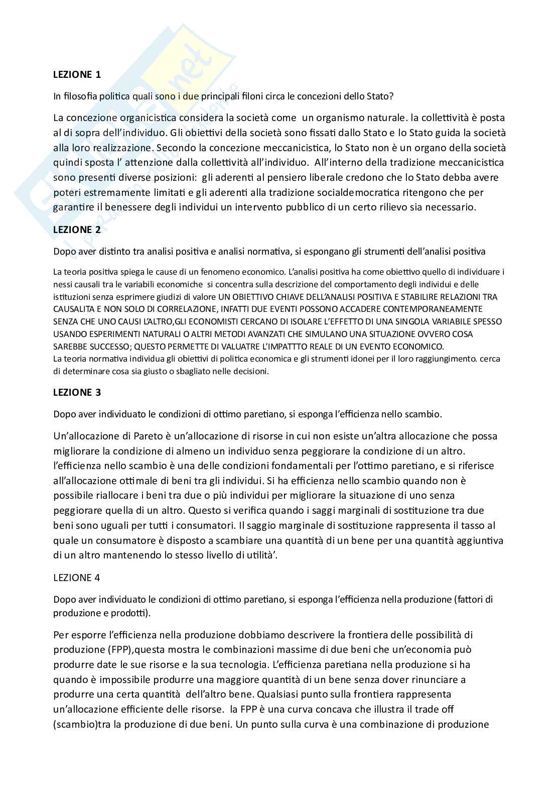 Paniere Scienza delle finanze - risposte aperte Pag. 1