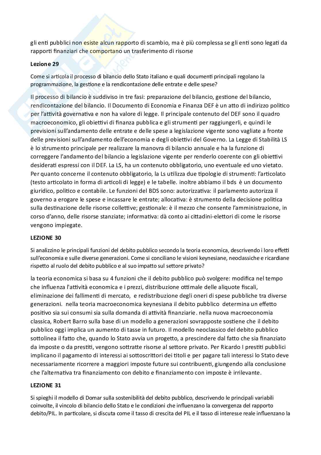 Paniere Scienza delle finanze - risposte aperte Pag. 11
