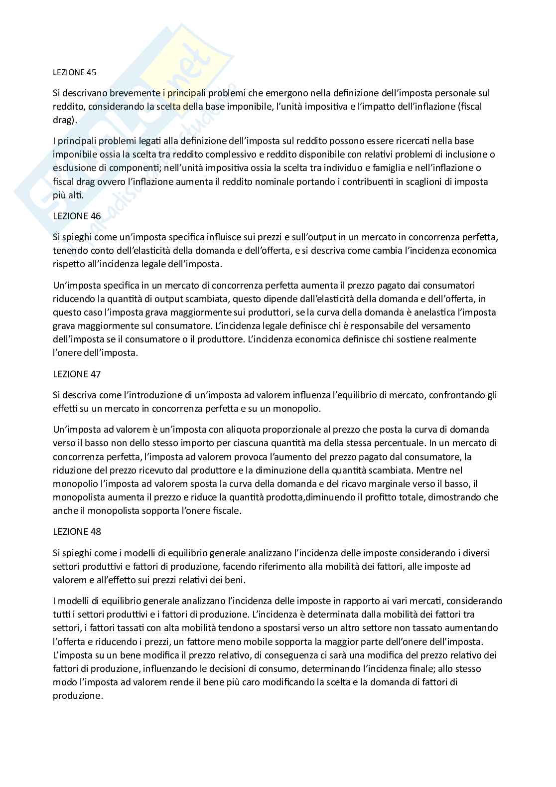 Paniere Scienza delle finanze - risposte aperte Pag. 16