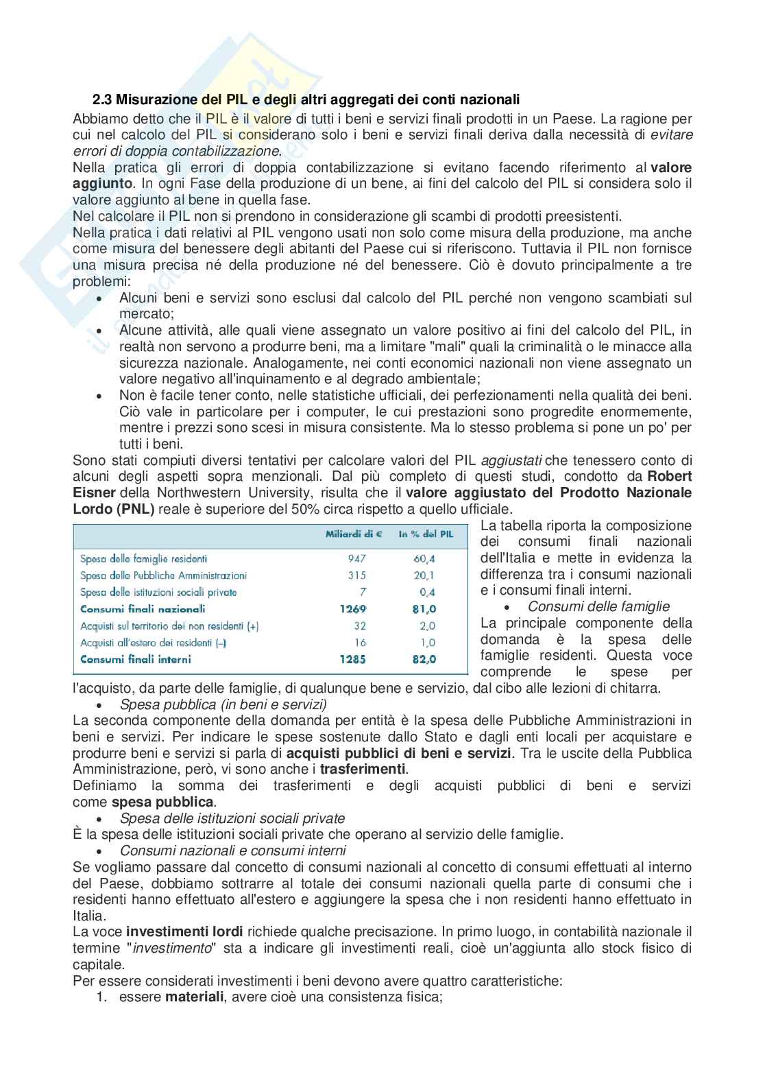 Riassunto esame Economia politica, Prof. Di Maio Michele, libro consigliato Economia politica, Carmelo Parello Pag. 11