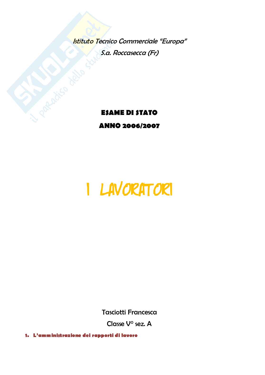 L'Europa e i lavoratori Pag. 1