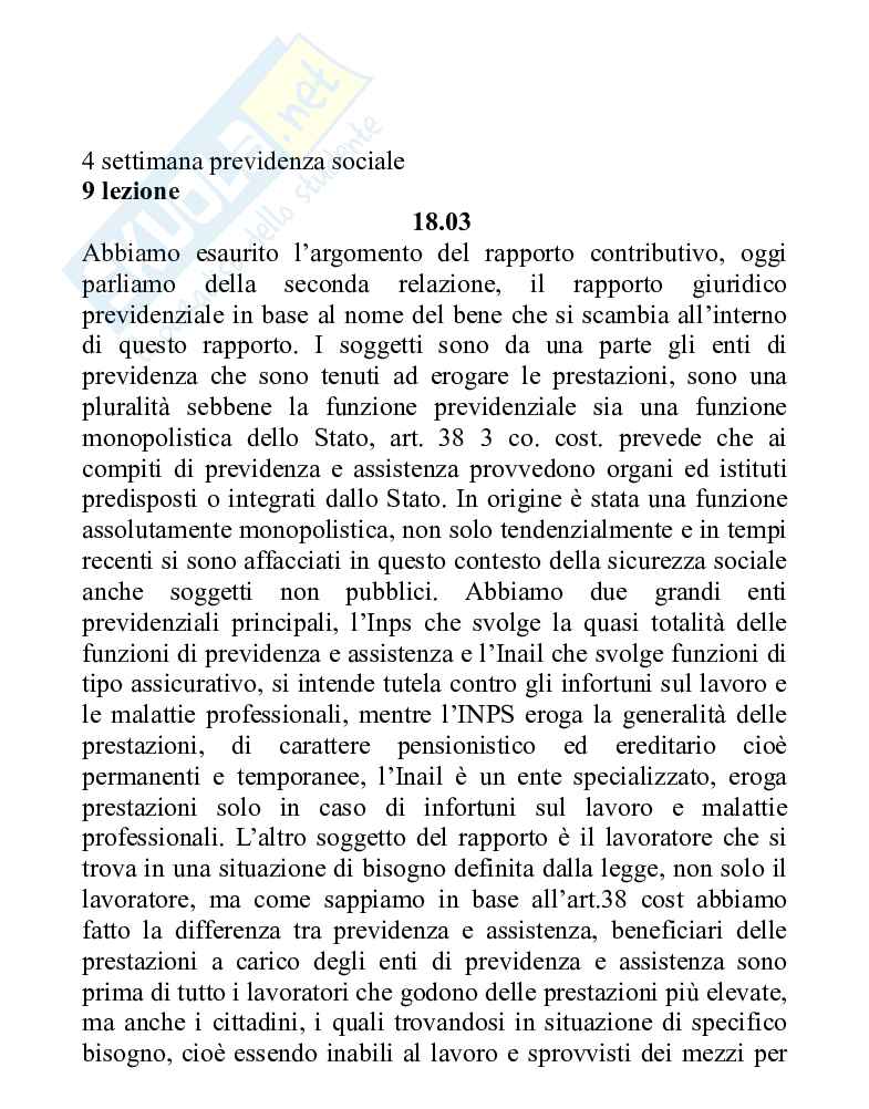 Diritto della previdenza sociale  Pag. 1