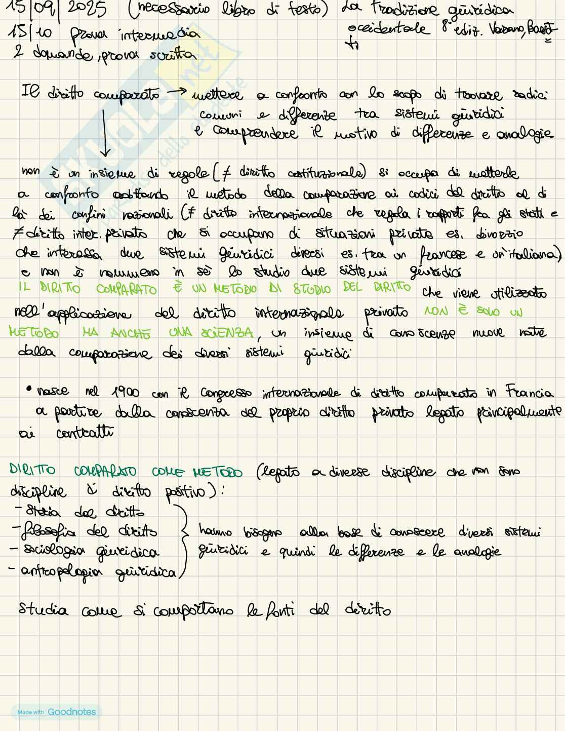 Sistemi giuridici comparati 1 Pag. 1