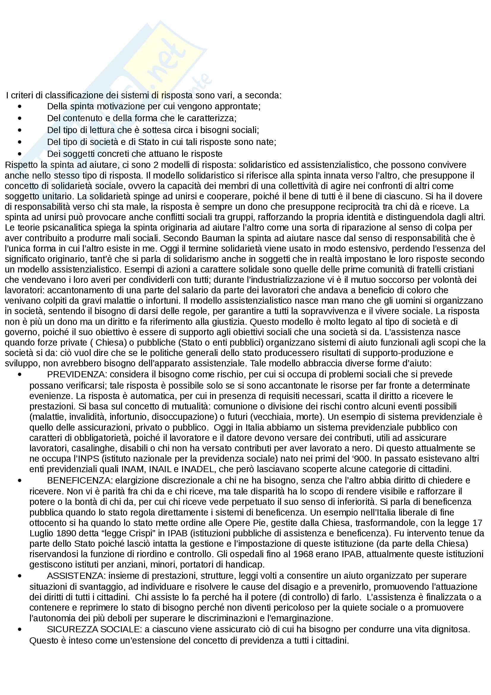 Riassunto esame Principi e metodi del servizio sociale, libro consigliato "Il servizio sociale. Fondamenti e cultura di una professione", Neve Pag. 2