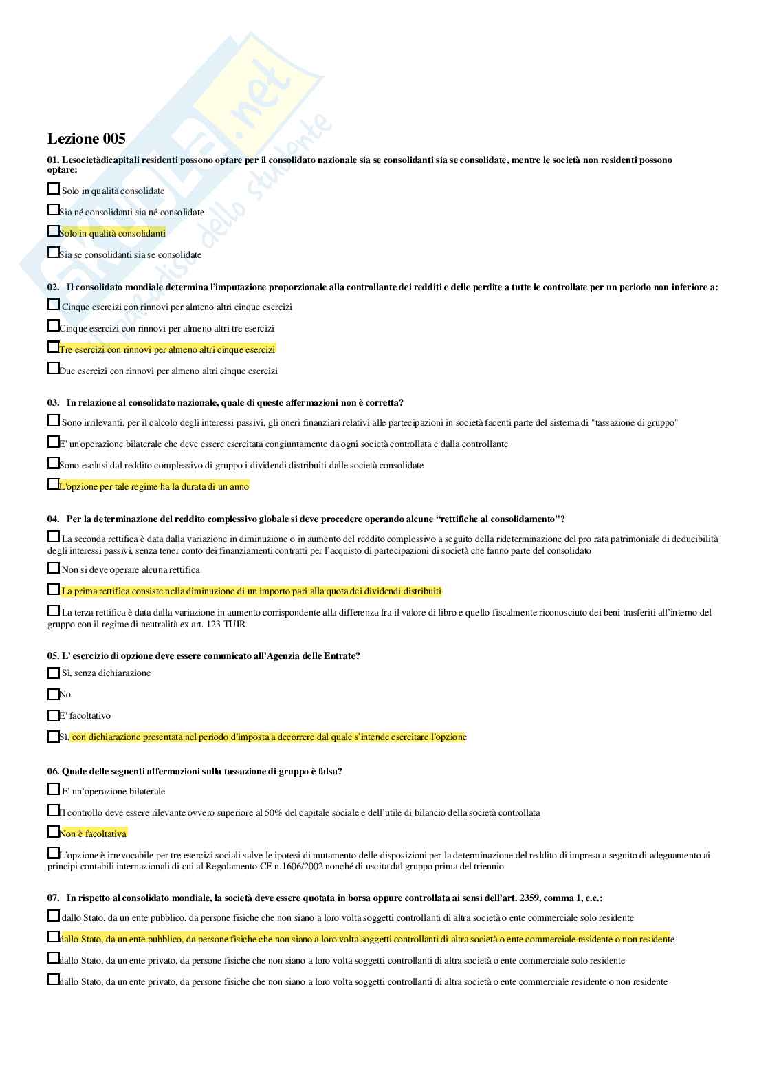 Diritto tributario avanzato – Paniere risposte chiuse completo (543 quiz) - A.A. 2025/26 Pag. 11