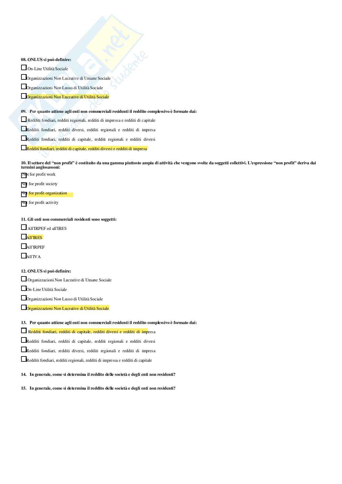 Diritto tributario avanzato – Paniere risposte chiuse completo (543 quiz) - A.A. 2025/26 Pag. 16