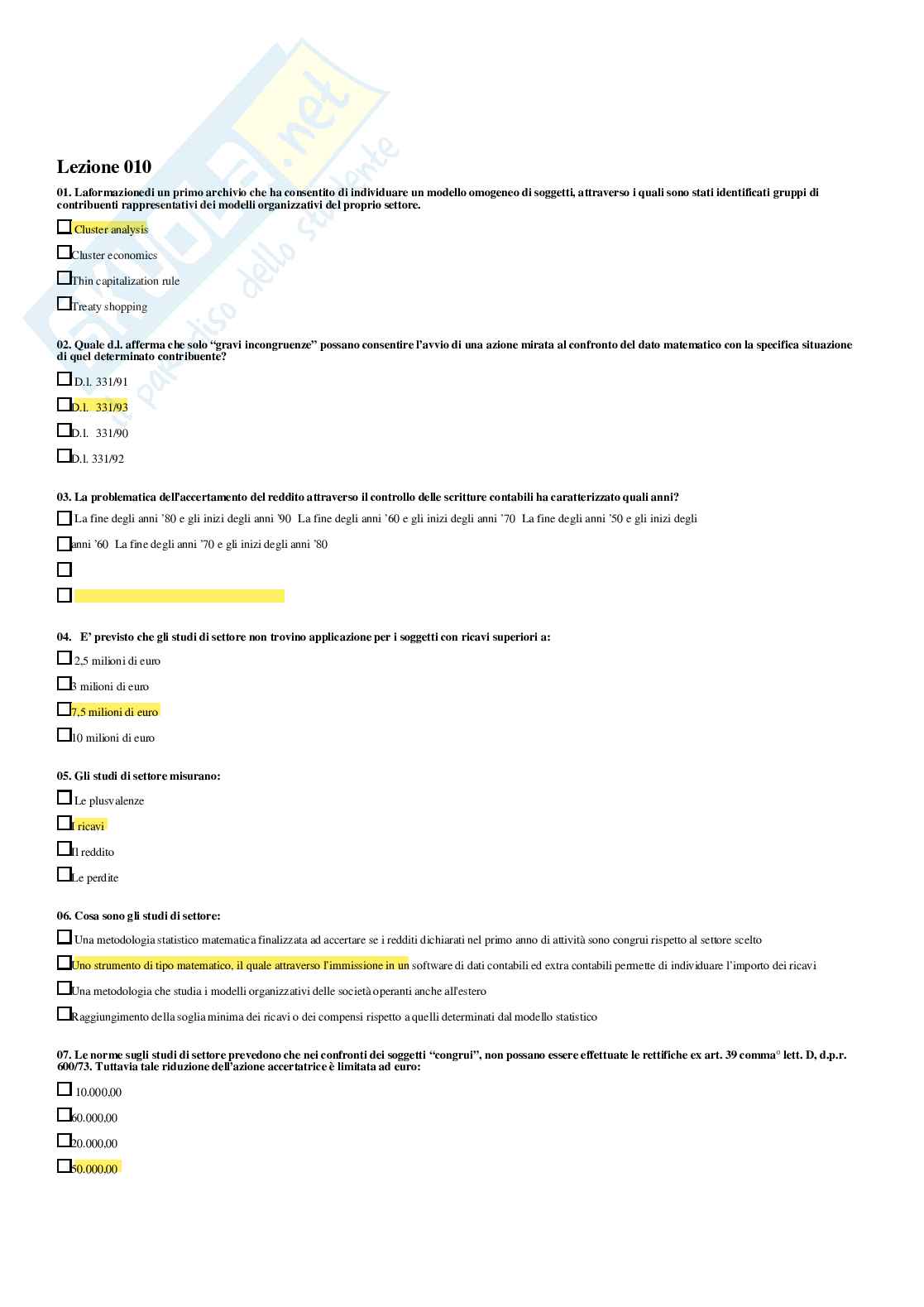 Diritto tributario avanzato – Paniere risposte chiuse completo (543 quiz) - A.A. 2025/26 Pag. 21