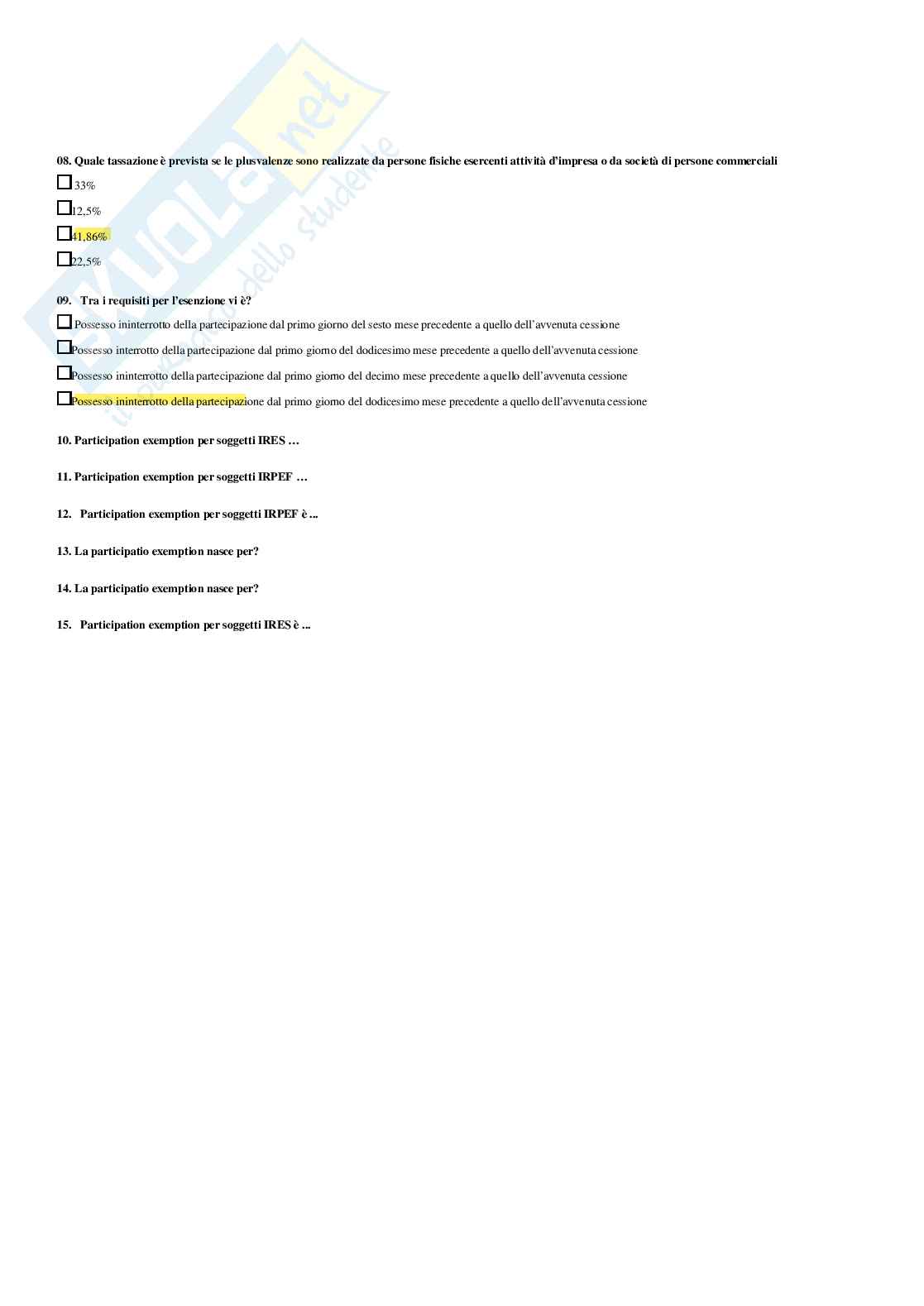 Diritto tributario avanzato – Paniere risposte chiuse completo (543 quiz) - A.A. 2025/26 Pag. 26