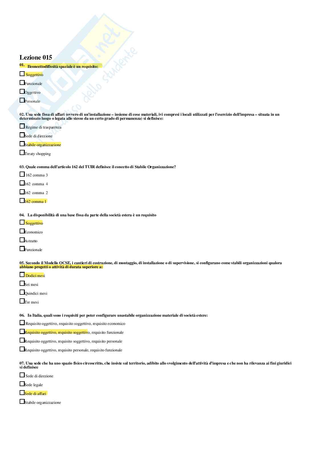 Diritto tributario avanzato – Paniere risposte chiuse completo (543 quiz) - A.A. 2025/26 Pag. 31
