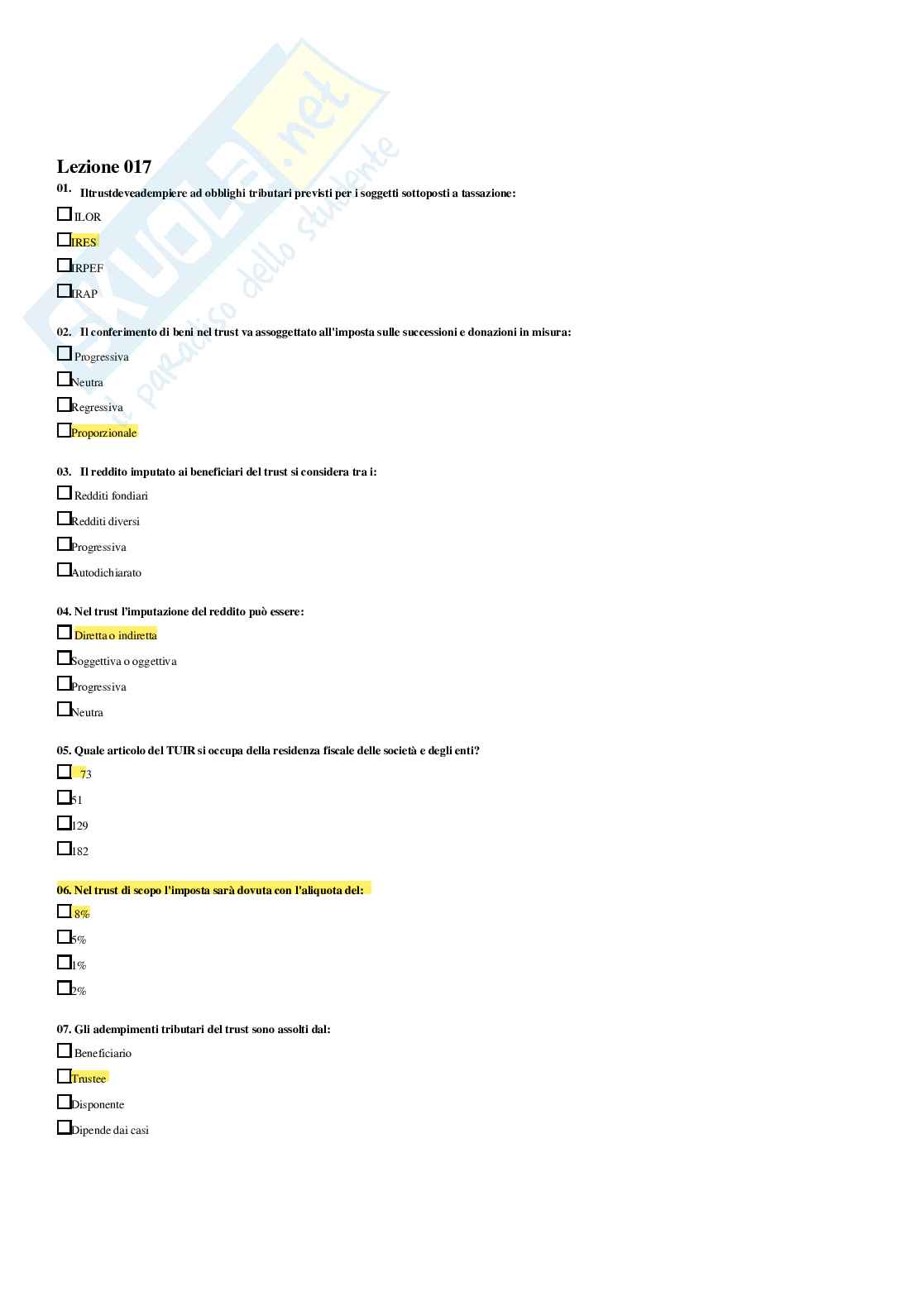Diritto tributario avanzato – Paniere risposte chiuse completo (543 quiz) - A.A. 2025/26 Pag. 36