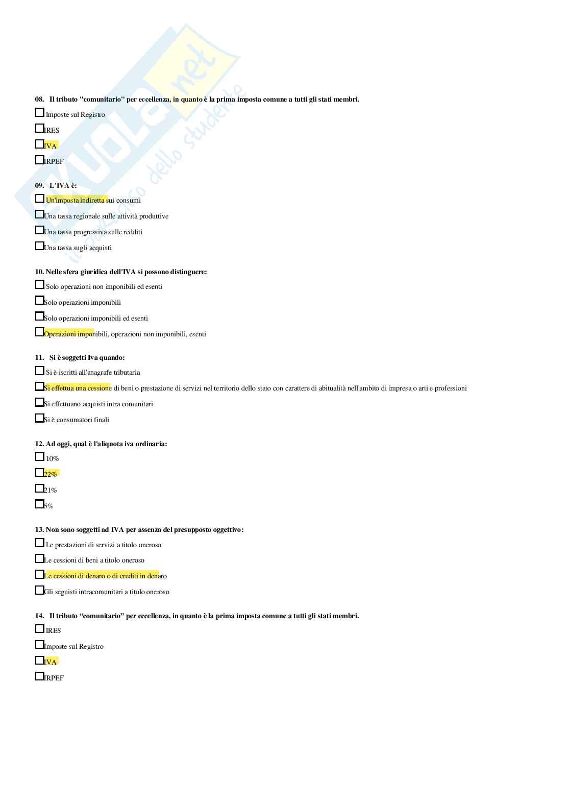 Diritto tributario avanzato – Paniere risposte chiuse completo (543 quiz) - A.A. 2025/26 Pag. 51