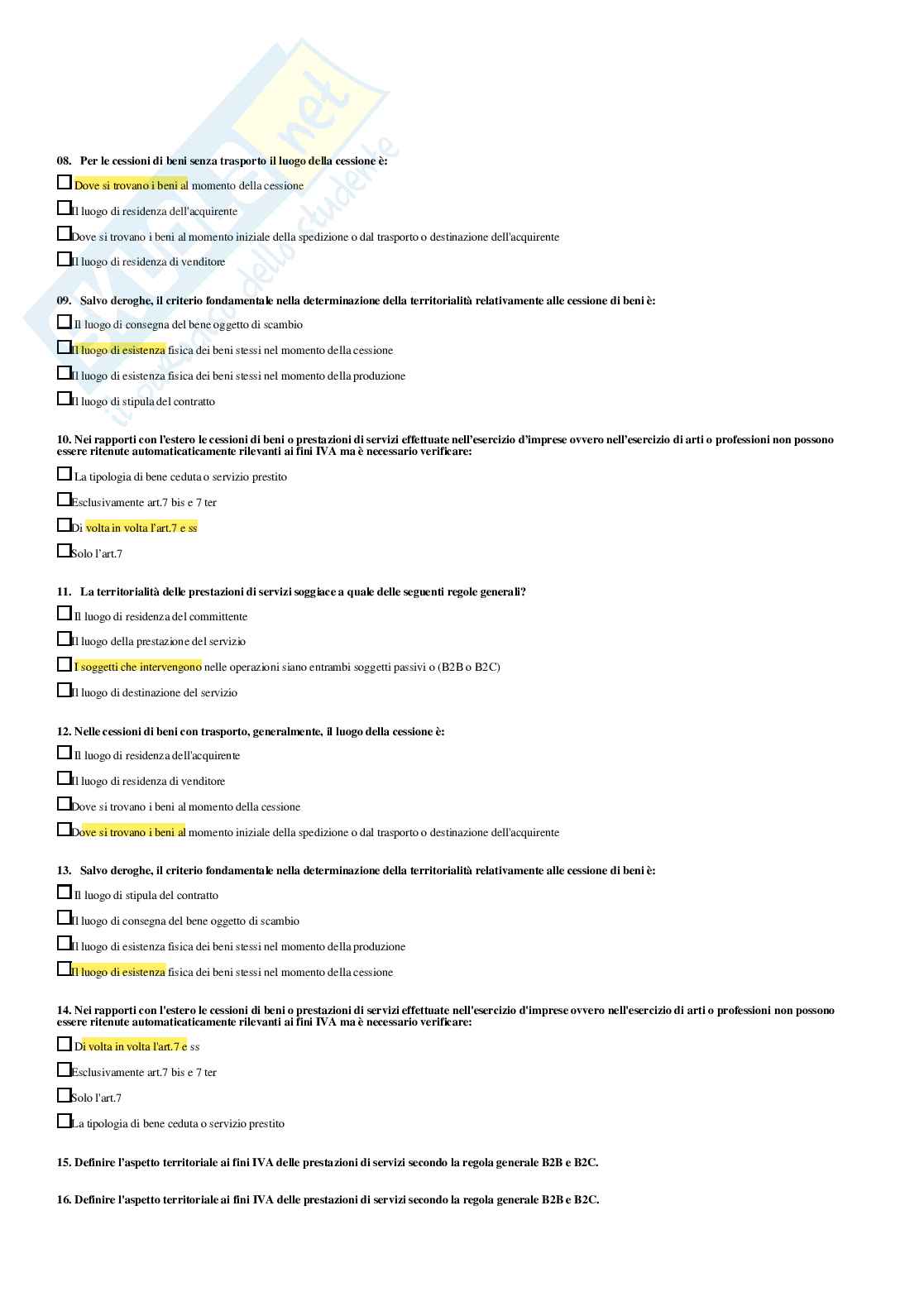 Diritto tributario avanzato – Paniere risposte chiuse completo (543 quiz) - A.A. 2025/26 Pag. 56