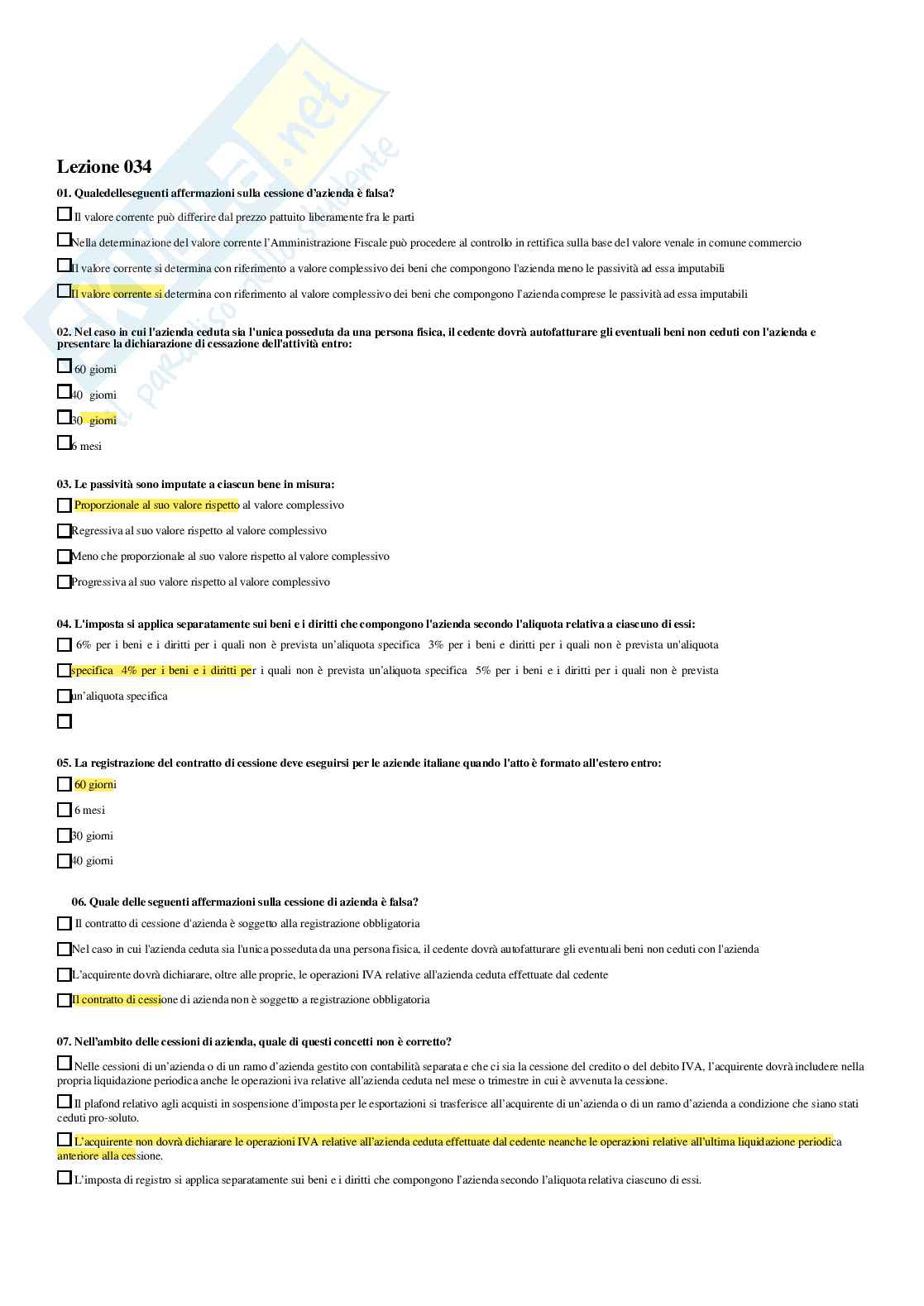 Diritto tributario avanzato – Paniere risposte chiuse completo (543 quiz) - A.A. 2025/26 Pag. 71
