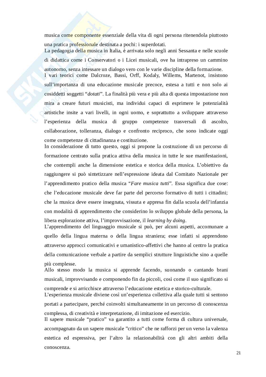 Musica e infanzia: valenza didattica, pedagogica e terapeutica Pag. 21