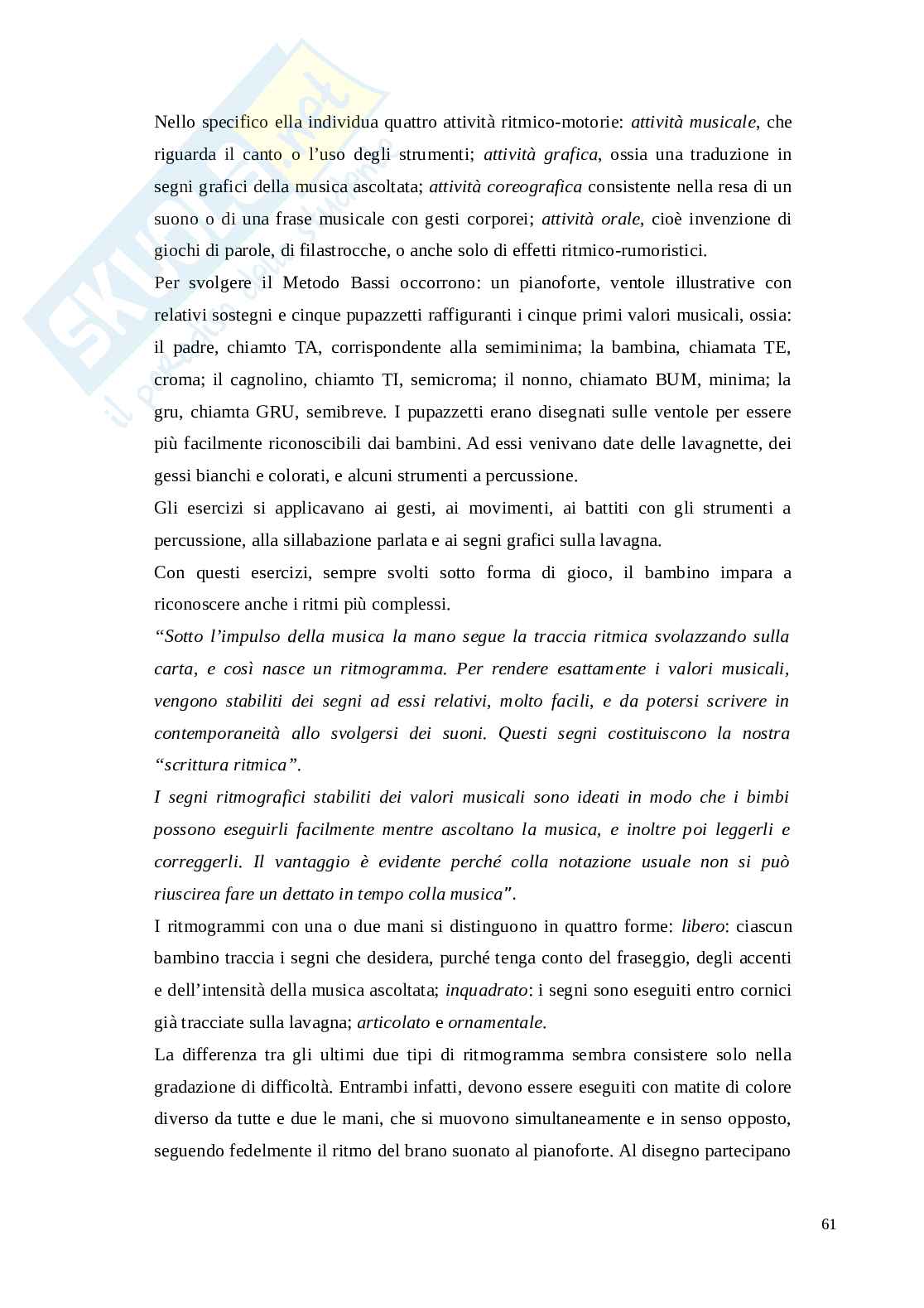 Musica e infanzia: valenza didattica, pedagogica e terapeutica Pag. 61