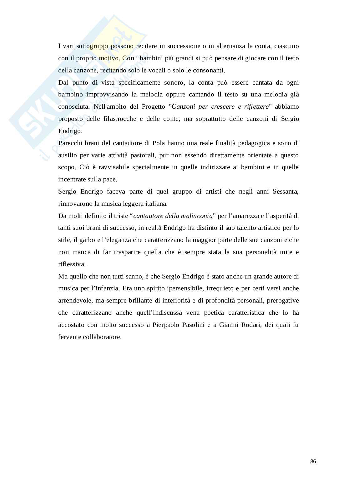 Musica e infanzia: valenza didattica, pedagogica e terapeutica Pag. 86
