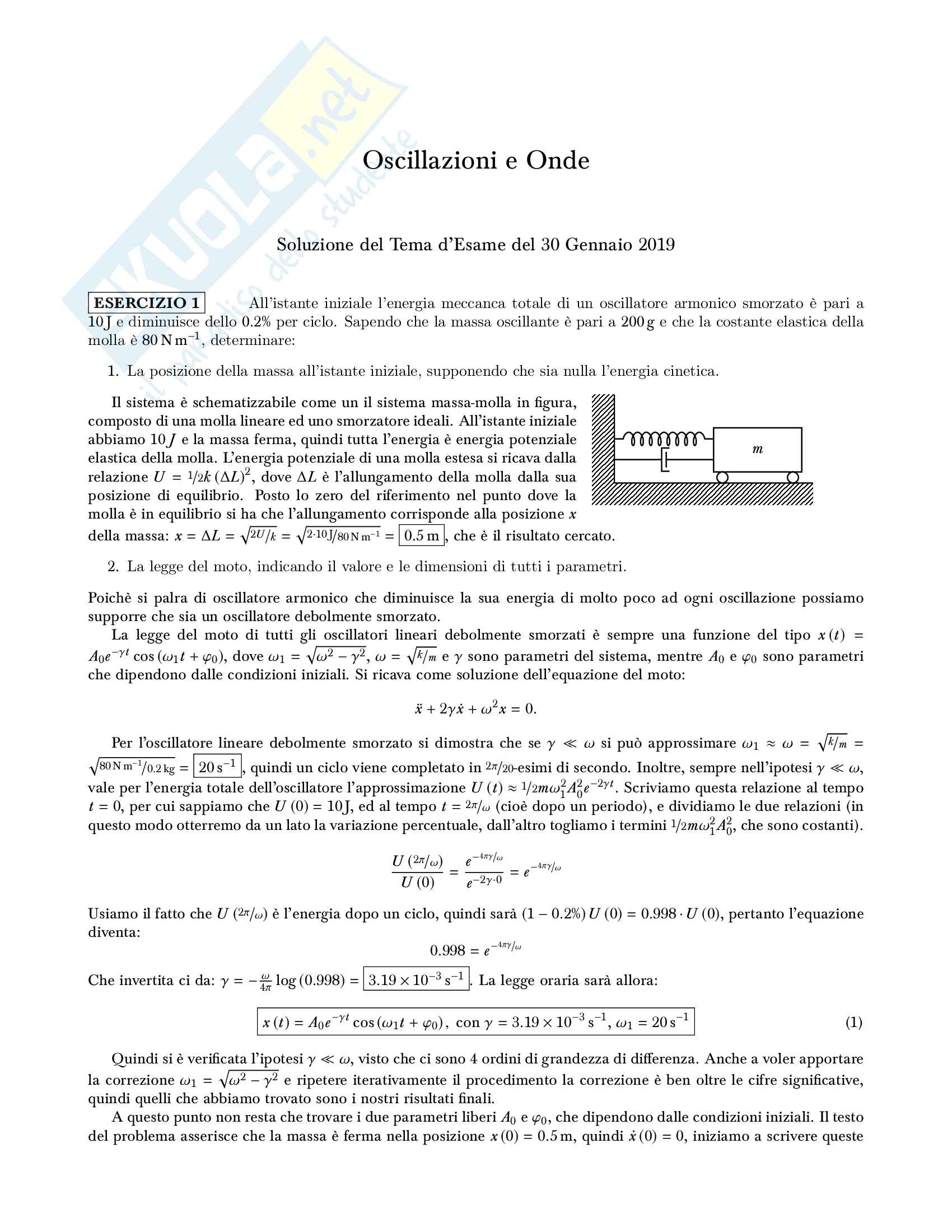Oscillazioni e Onde - Soluzione Temi Esame Pag. 41