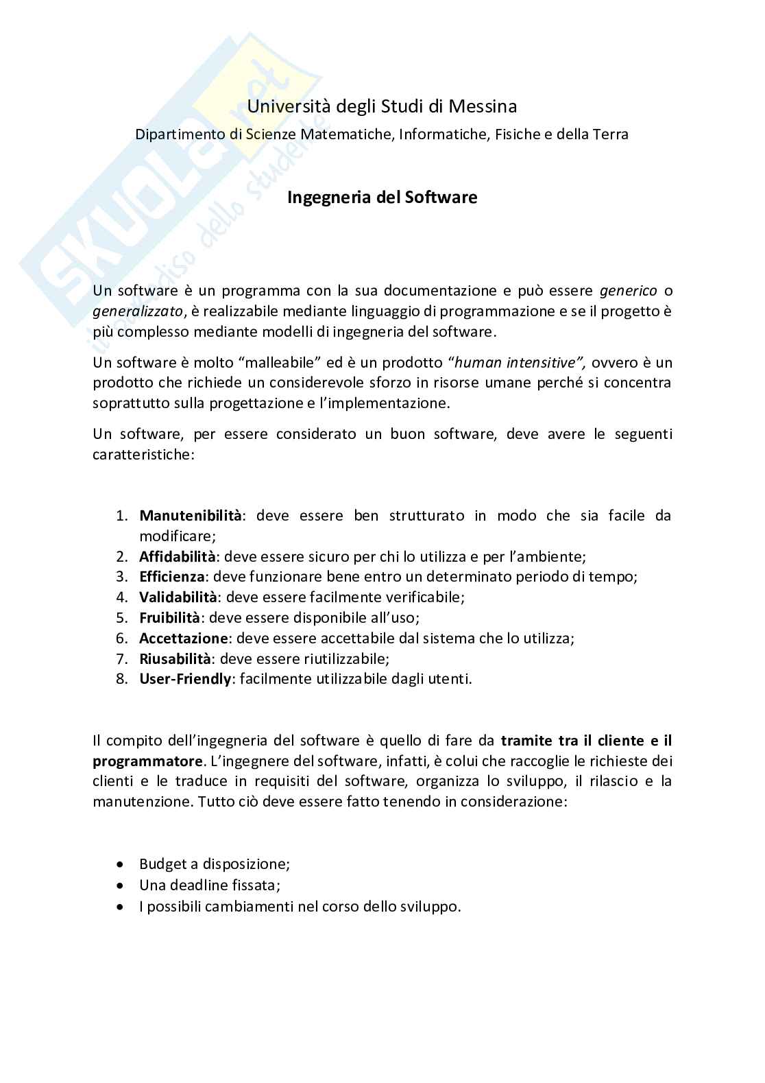 Ingegneria del Software Pag. 1