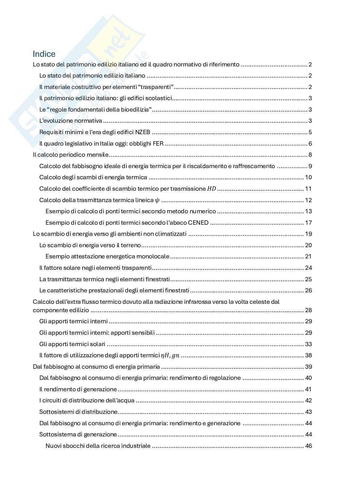 Appunti di Le prestazioni energetiche Pag. 1