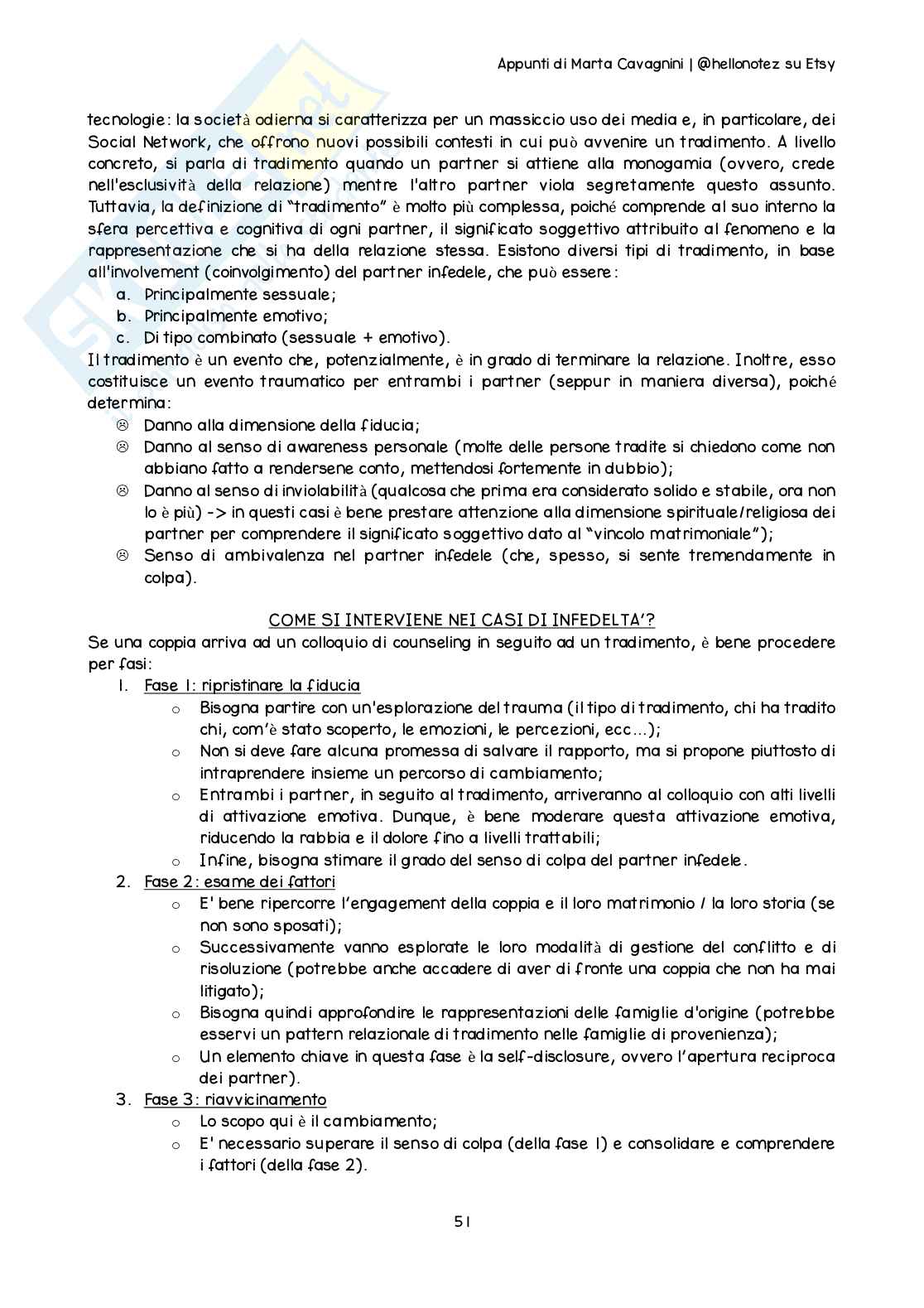 Riassunto esame Counseling nel ciclo di vita, Prof. Cuccì Gaia, libro consigliato Il colloquio del counseling, ascoltare ragazzi e genitori, Calvo, Sala Pag. 51