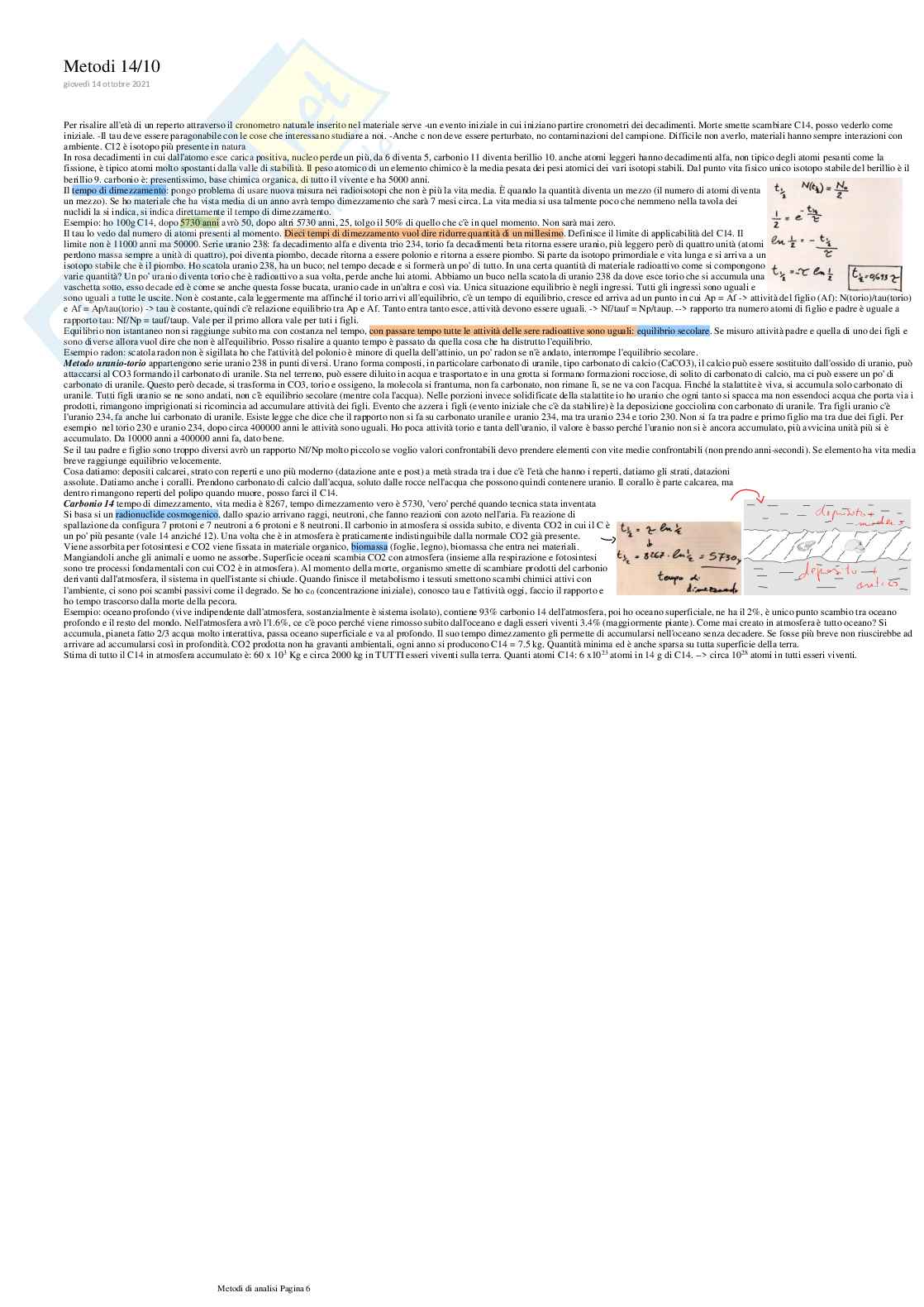 Metodi di analisi per i beni culturali Pag. 6
