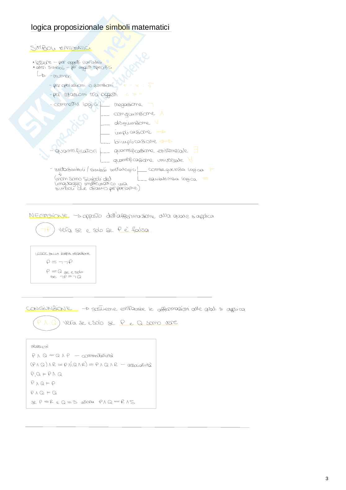 Appunti di Algebra e logica sulla logica proposizionale Pag. 1