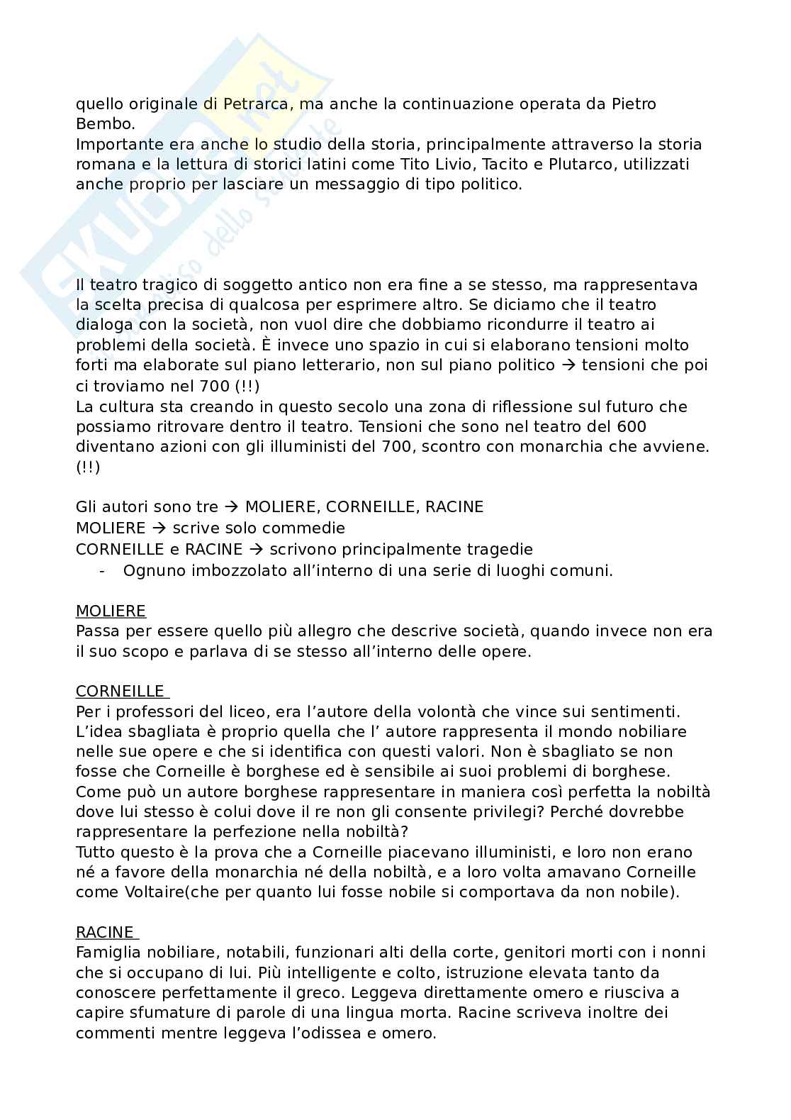 Letteratura francese 2 - Appunti completi del corso Pag. 2